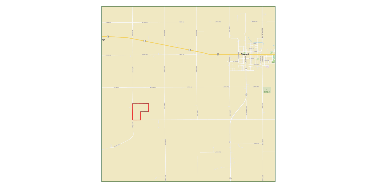 118 Acres, Brown County, Ainsworth Pivot Irrigated Farm