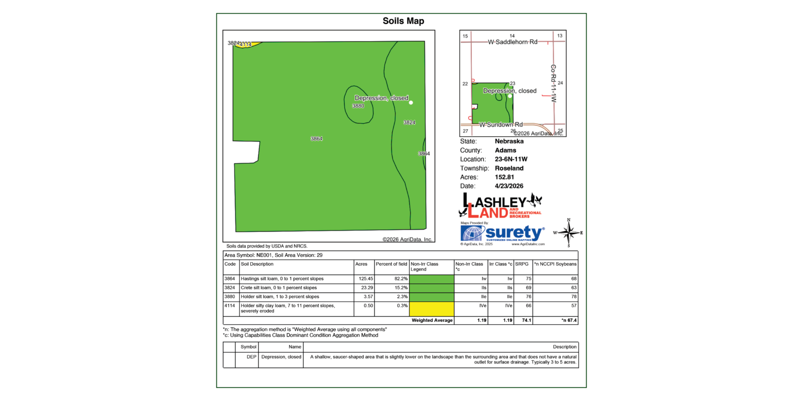 1,106 Acres, Adams County Farm