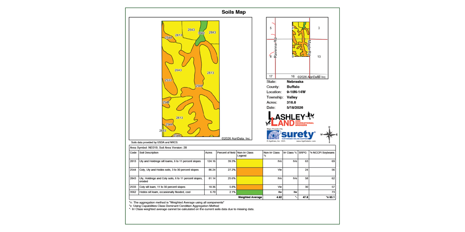 316 Acres, Buffalo County Pature and Dryland