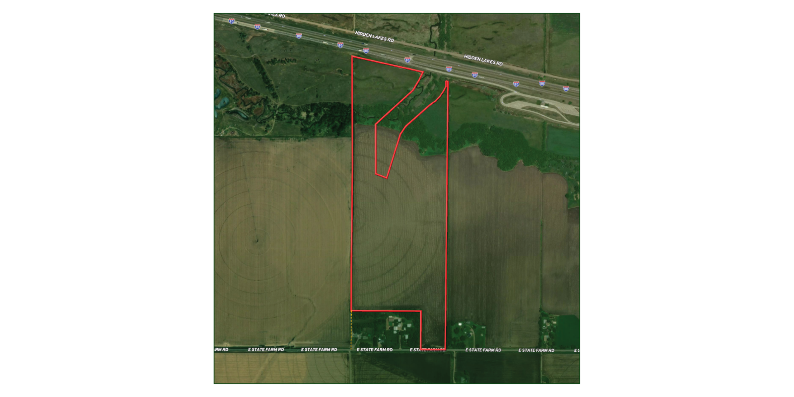 97 Acres, East State Farm Pivot and Creek